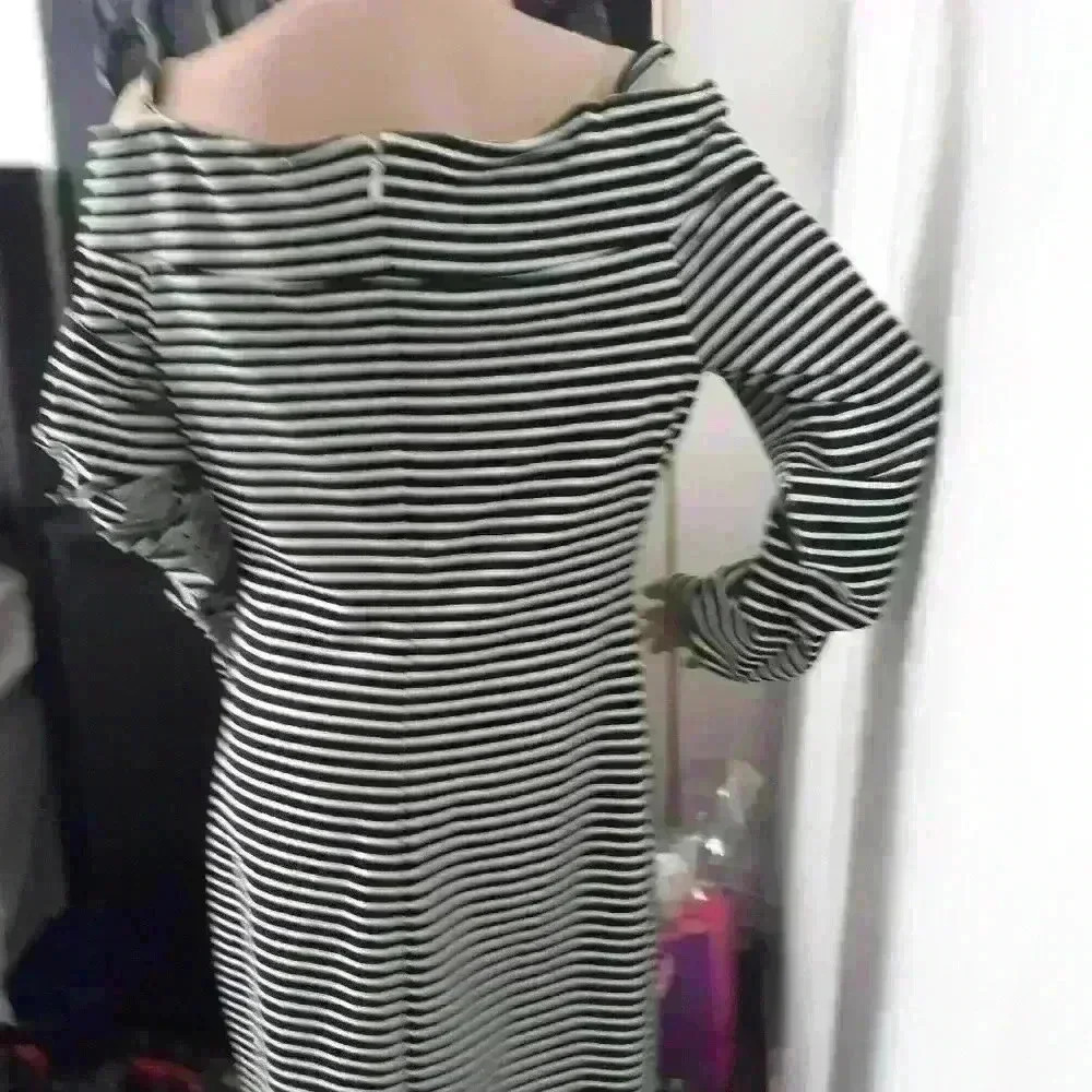 Guess Los Angeles sexy party/cocktail wedding stripe dress Size 14 - Picture 4 of 7